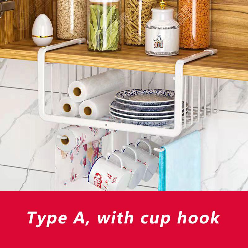 Kitchen Shelves Cabinets Hangers Wardrobes Layered Storage Rack Hooks Hanging Baskets Cabinets Tables Storage Tools Closet Upside Down Shelf