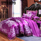 Luxury Silk Jacquard Bedding Set King Queen Size Bed Spread Duvet Cover Flat Sheet Set Pillow