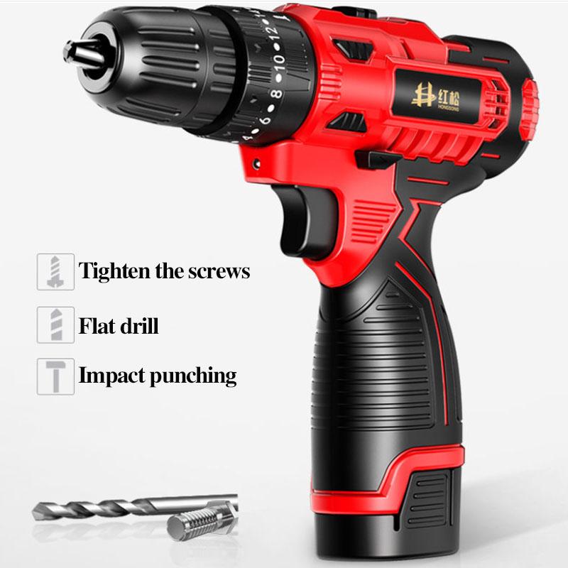 Luxury Digital Display Electric Screwdriver Set Cordless Electric Drill with Two Batterys and Tool Box