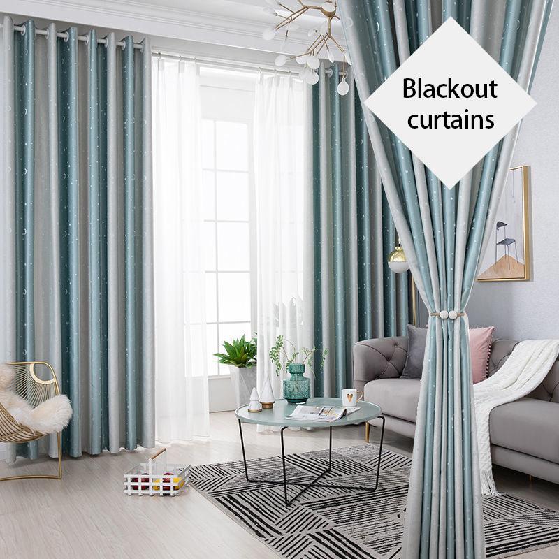 Simple and Modern Blackout Curtains, Sun-proof Heat-insulating Curtains, Bedroom Balcony Sun-shading Curtains (1 Piece)