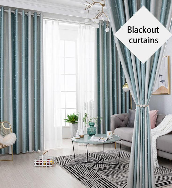 Simple and Modern Blackout Curtains, Sun-proof Heat-insulating Curtains, Bedroom Balcony Sun-shading Curtains (1 Piece)