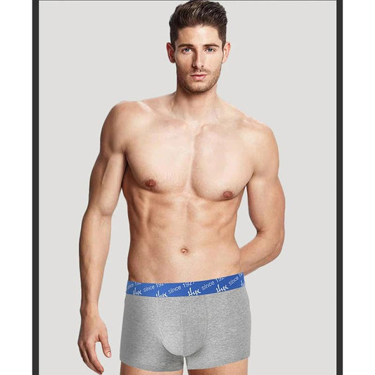 3 Packs Men's Underwear Cotton Mid-waist Breathable Simple Solid Color Boxer Shorts Soft Comfortable Skin-kissed Printed Underpants with Gift Box