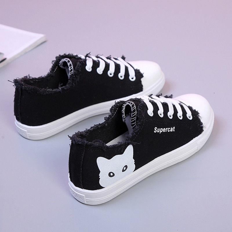 Summer student lazy shoes flat bottom shoes casual canvas shoes small white shoes