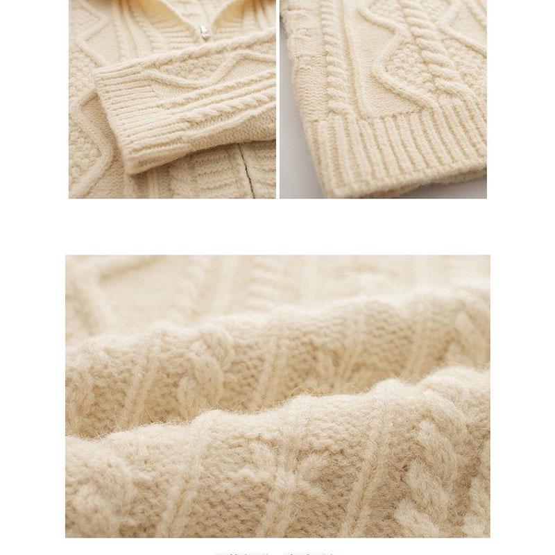 Spring and Autumn Knitted Sweater Cardigan Fashion Loose Top Casual Short Zipper Youth Women Top