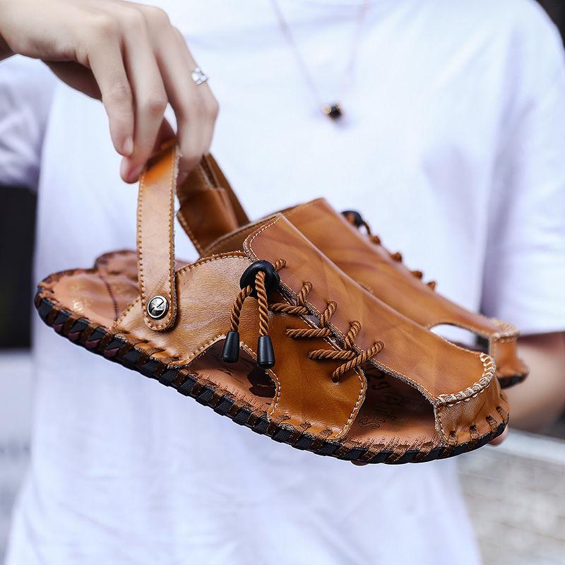 Men's Sandals Men's Sandals Men's Shoes Summer Leather Sandals Men's Leather Casual Shoes Slippers