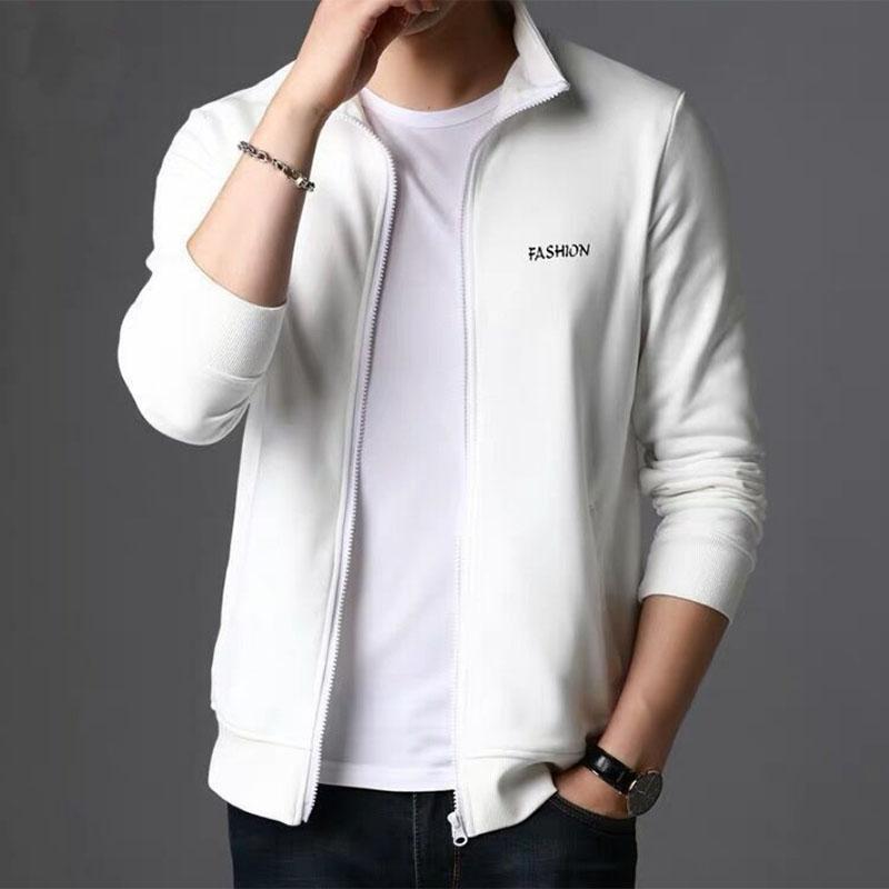 Spring Cardigan Sweater Men's Casual Zipper Stand Collar Sweater Men's Top Sports Jacket Coat