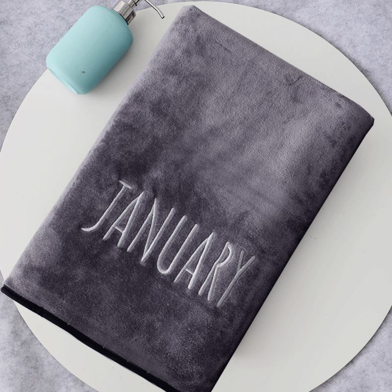 Good Morning Good Night Month Letter Pattern Bath Towels Are Softer Than Pure Cotton Absorbent and Non-linting Household Towel Sets