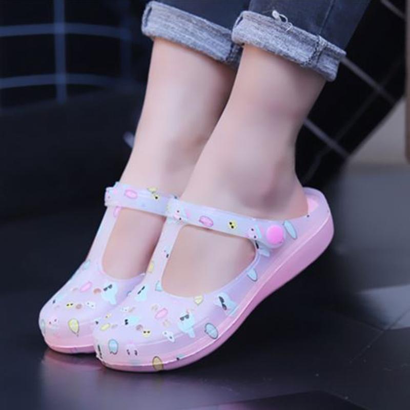 New Summer Print Female Beach Shoes Female Slippers Summer Hole Shoes Women's Shoes