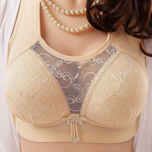 Large Size Thin Anti-sagging Side-receiving Side Breasts Beauty Back Anti-glare Non-magnetic Non-steel Ring Gather Ladies Bra