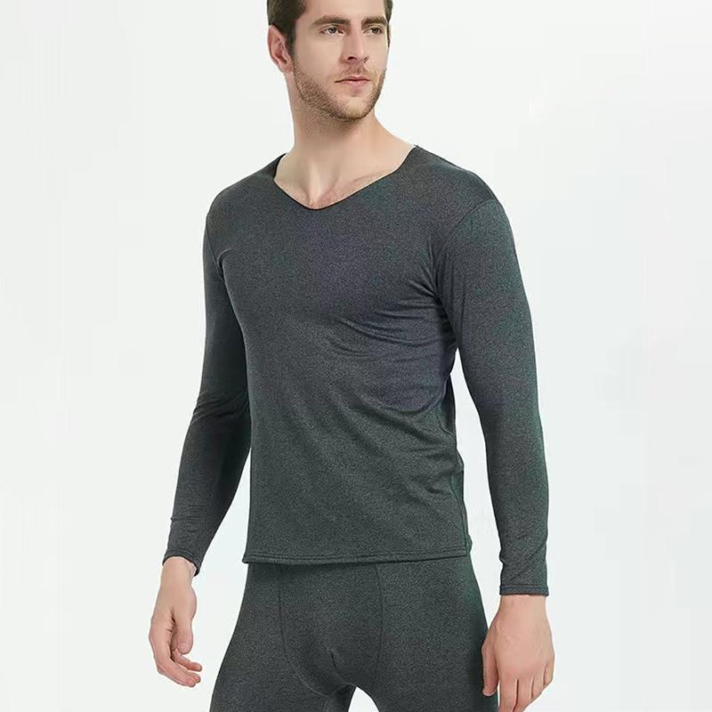 Men Winter Thermal Underwear Wearable Versatile V-neck MaleTight Suit Thicken Windproof Long Sleeve High Elasticity Slim Tracksuit Autumn Pajamas