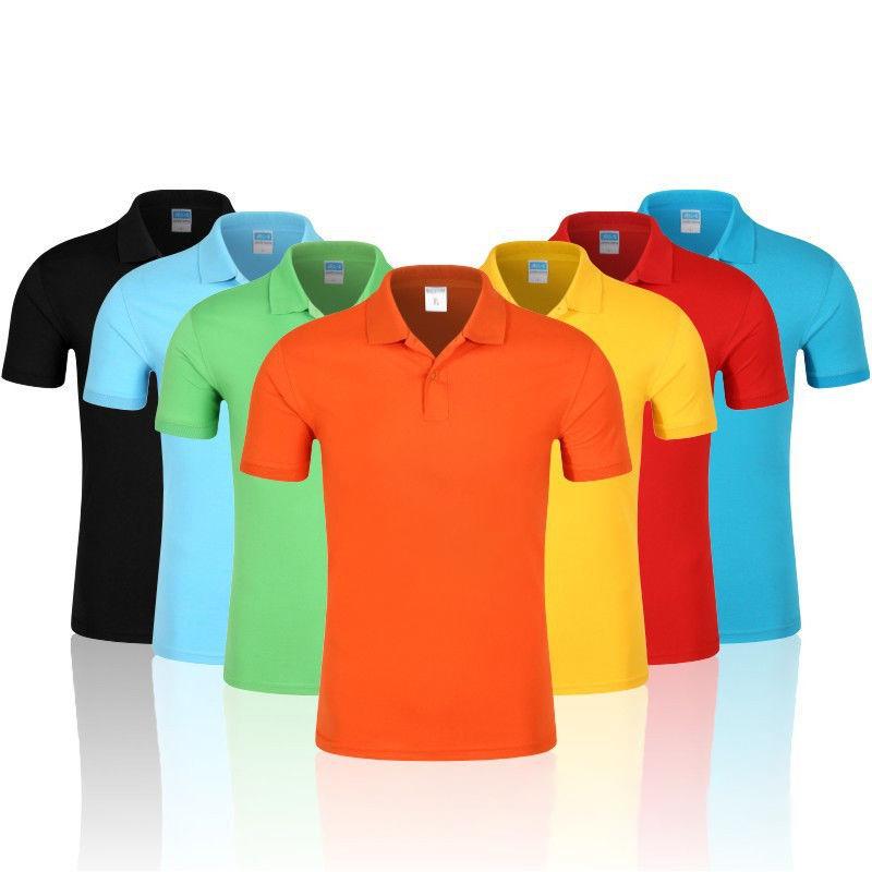 Lapel Short-sleeved T-shirt Work Clothes   Shirt Work Clothes, Can Be Graffiti Printed In Various Colors, Text and Logo Parent-child outfit