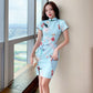 Summer Chinese Style Retro Printed Slim Temperament Was Thinner and Improved Cheongsam Dress