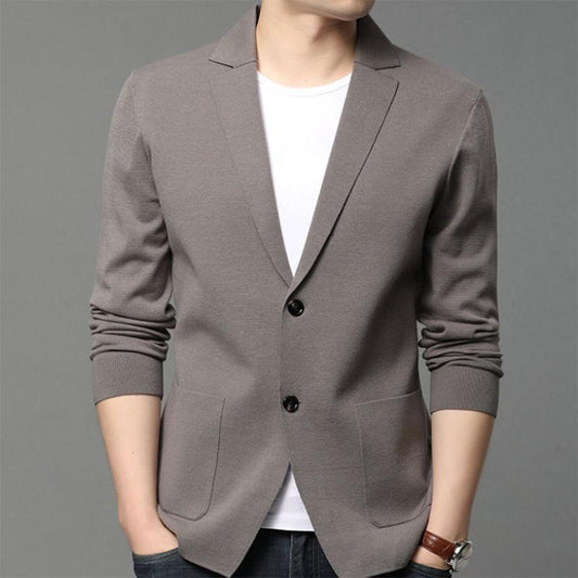 Men's Knitted Cardigan Cardigan Slim Small Suit Casual Trendy Sweater