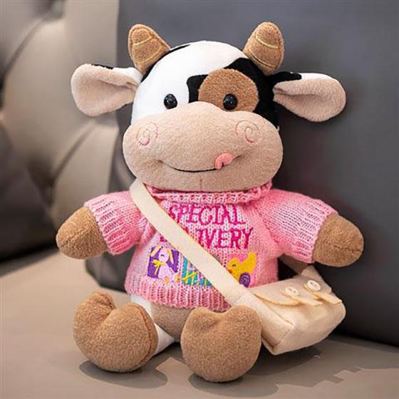 Cute Calf Plush Doll Soft Little Cow Toy Lovely Kids Birthday Present Doll