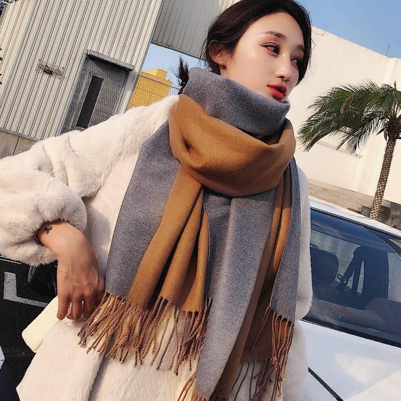 Women Scarf Thicken Warm Shawls and Wraps Lady Long Cashmere Pashmina Scarves