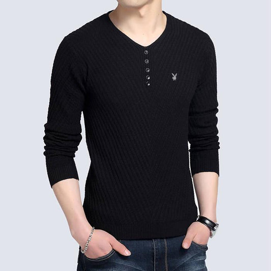 2019 Autumn Winter Men's Sweater Jacket Mens T-shirt Sweater Gradient Fashion Brand Male Pullovers