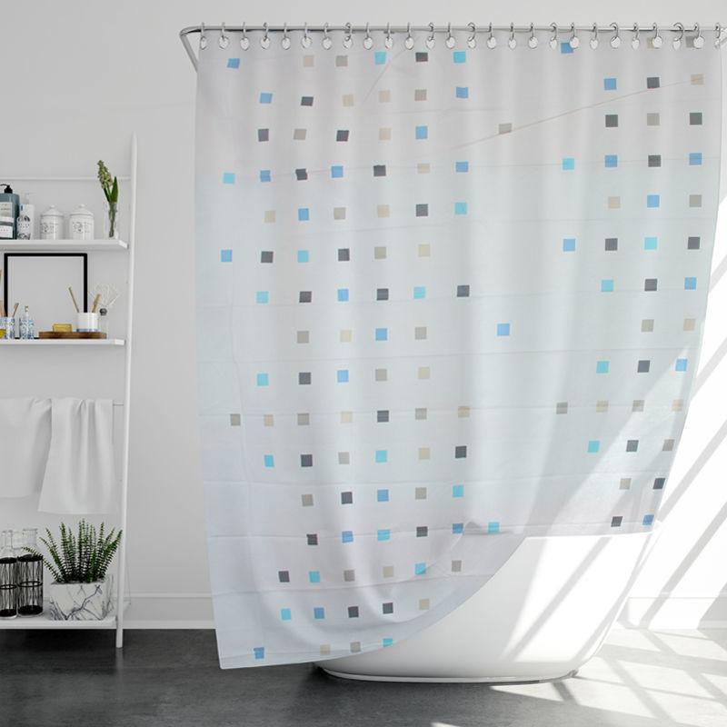 Printed Shower Curtain with Hooks Waterproof and Mildew-proof Sanitary Partition Shower Curtain