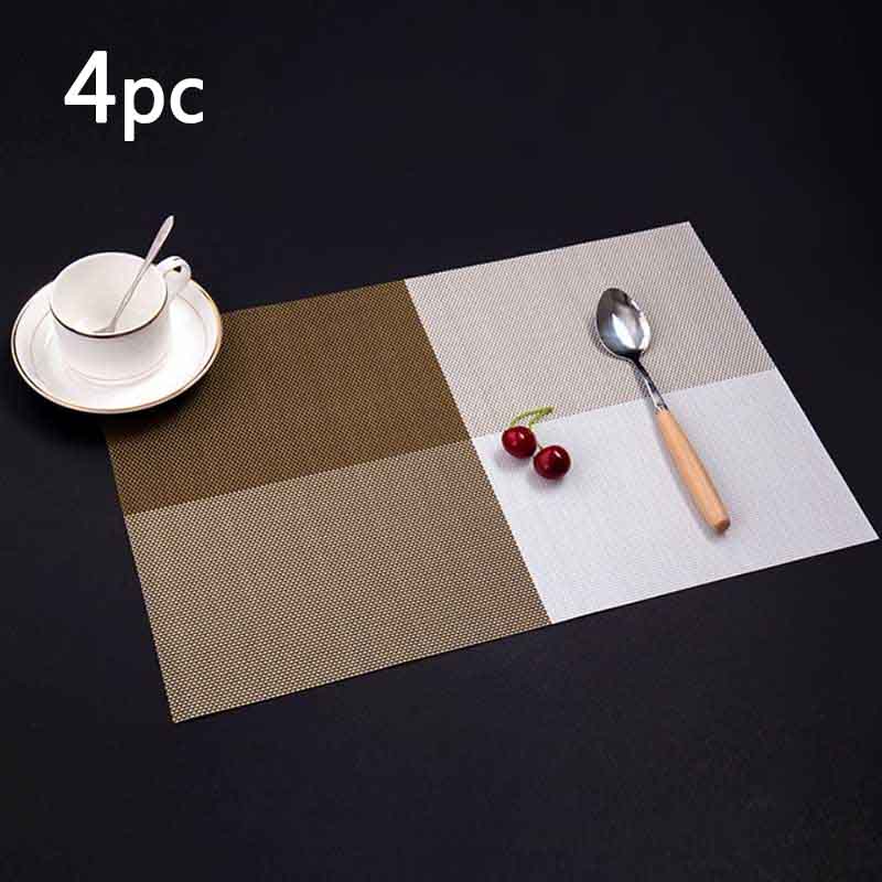 4pcs/set of Rectangle Heat Insulation Bowl Plate Cup Place Mat