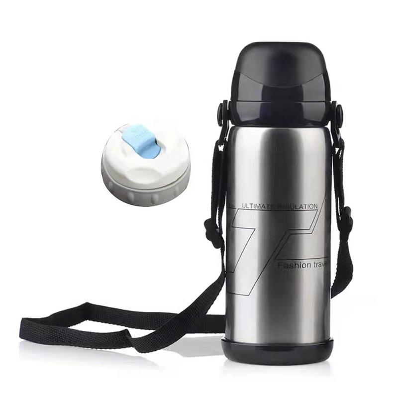 800ml Stainless Steel Vacuum Flask Outdoor Sports Large Capacity Kettle Coffee Tea Water Bottle Milk Cup