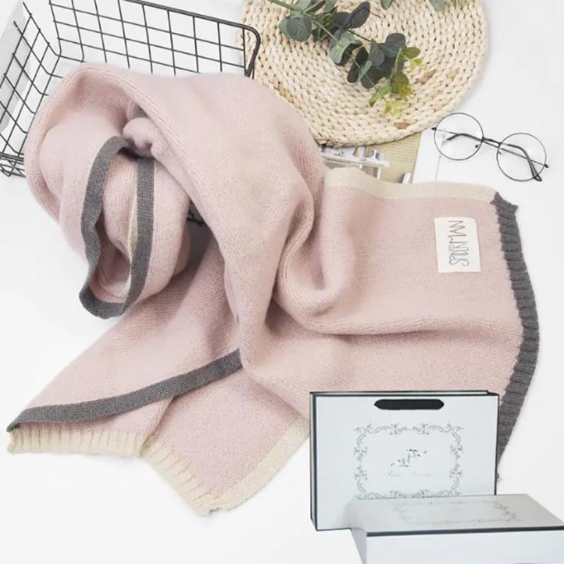 Scarf Female Winter Cute Korean Style Wild Simple Wool Student Winter Scarf Women's