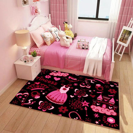 Carpet Bedroom Cute Full Bed Bedside Blanket Ins Wind Girl Heart Living Room Coffee Table Blanket Cartoon Floor Mat