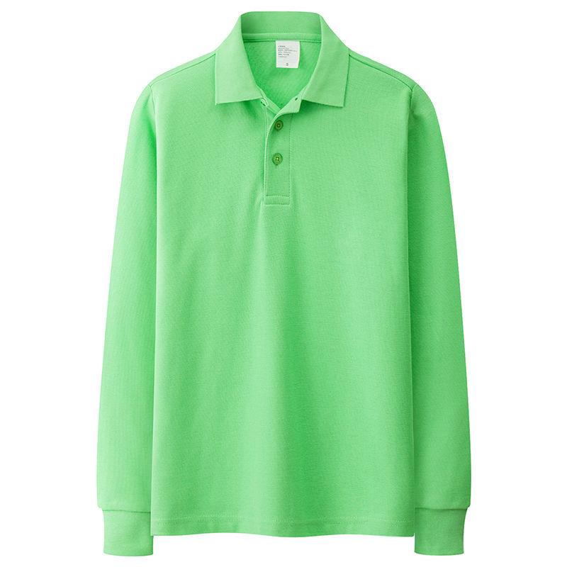 Pure Cotton POLO Shirt Men's Long-sleeved Solid Color Tops Autumn Lapel Loose Men's Clothing Suitable for Young and Middle-aged Men