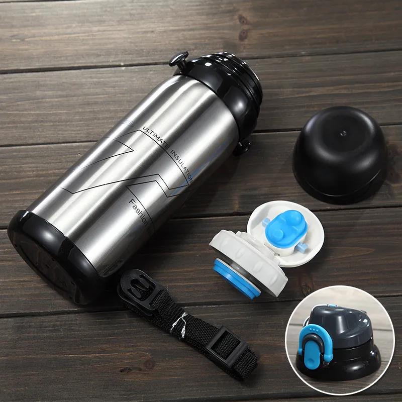 800ml Stainless Steel Vacuum Flask Outdoor Sports Large Capacity Kettle Coffee Tea Water Bottle Milk Cup