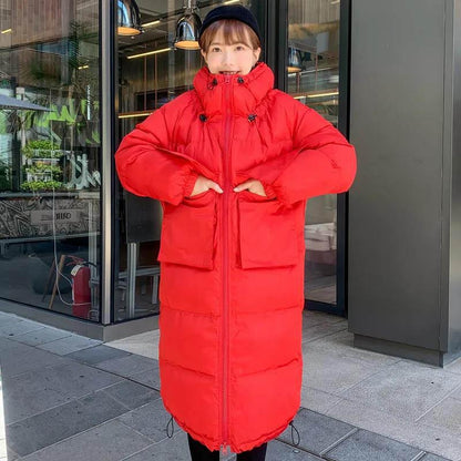 WTEMP Cotton-padded Jacket Women's Mid-length Padded Jacket Student Korean Style Loose Cotton-padded Jacket Women's Thick Coat