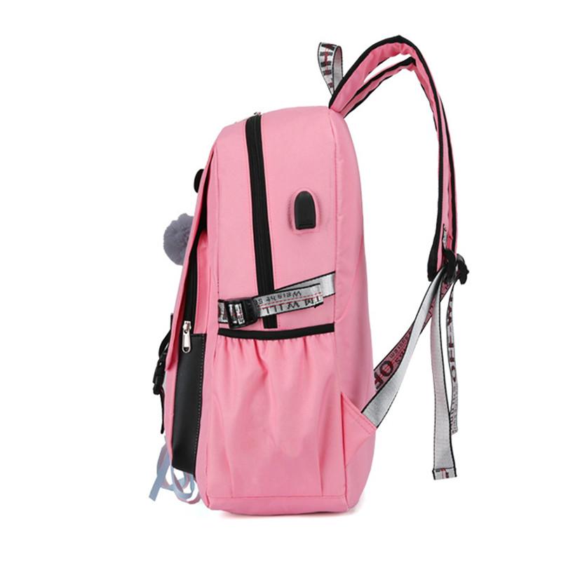 New Casual Backpack Middle School Student Bag Usb Charging Anti-theft Backpack