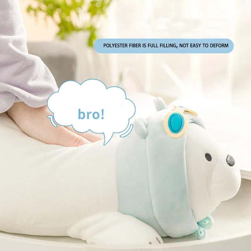 Bare Bear Fun Lying Posture Doll Plush Doll Bed Doll Accompany Sleeping with Pillow Cushion