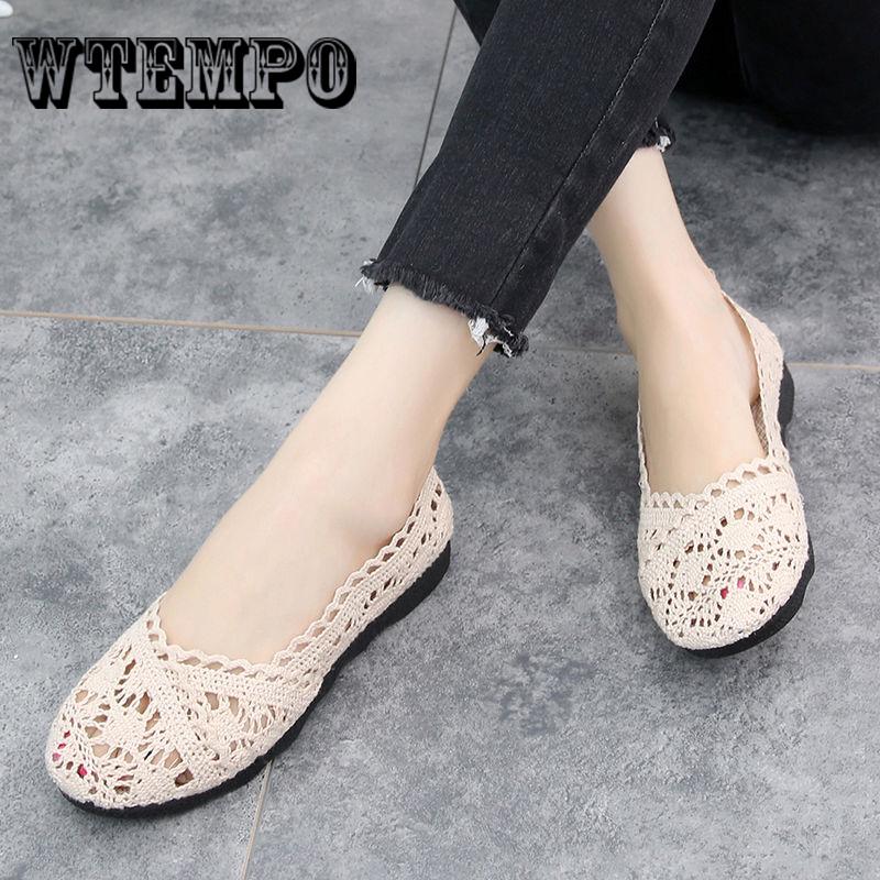 Shoes Women Hollow Lace Mesh Shallow Mouth Shoes Casual Shoes Women Sandals