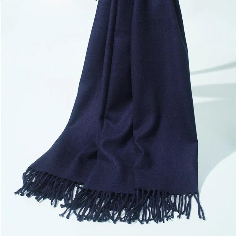 Scarves Women Cashmere Scarf Solid Thick Warm casual Winter Scarves for Ladies Hijabs Pashmina Shawls Wraps Tassel Female Echarpe 2021