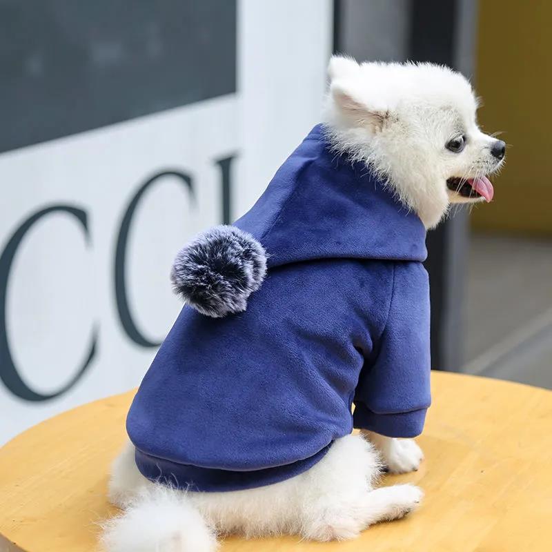 Dog's Warm Jackets Coats Hooded Winter Clothing Cat Hoodies Rompers Two-legged Clothes for Puppy Cats Soft Cotton Jumpsuits with Cap