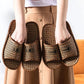 Women's Sandals and Slippers Summer Straw Bamboo and Rattan Couples Home Household Indoor Non-slip Soft Bottom Men's Linen Slippers