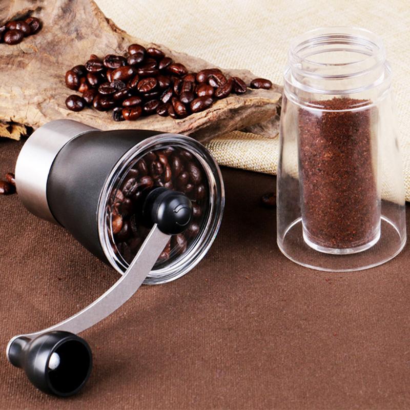 Black Durable Solid Coffee Grinder with Sealed Can Portable Adjustable Manual Grinding Tool Portable Household Manual Machine