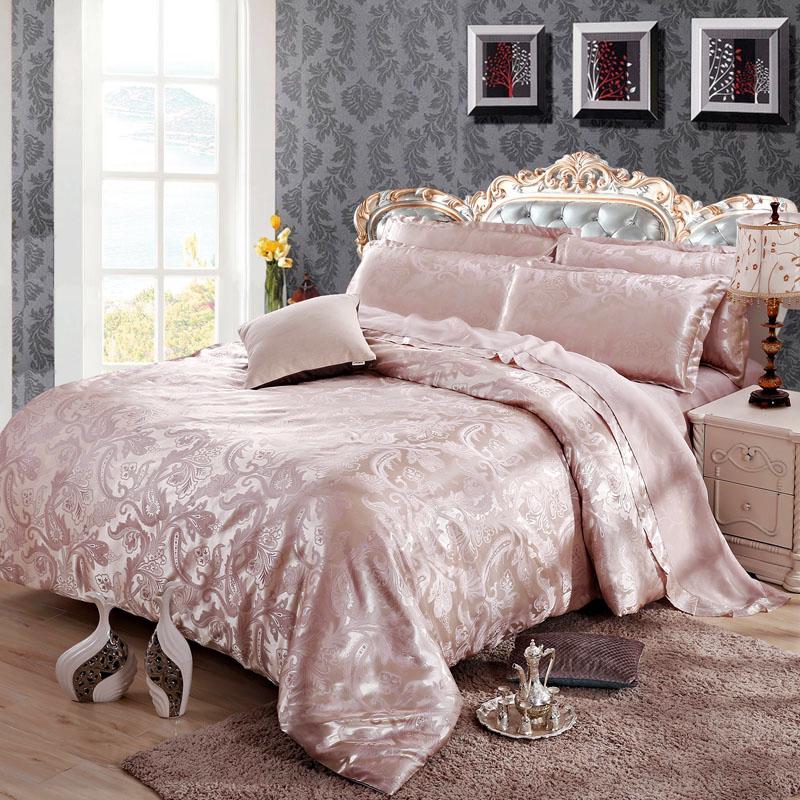 WTEMPO Home Bedding Set Jacquard Duvet Cover Set 4pcs Bed Linens Luxurious Bedclothes Queen Bed Sets