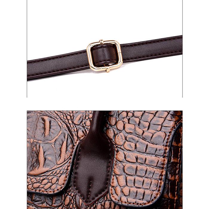 Crocodile Pattern Leather Handbag Bag Female Messenger Bag Europe United States Shoulder Bag Female