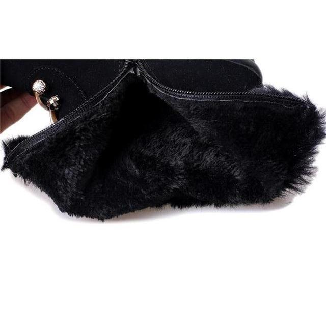 Women's Boots High-heeled Shoes Snow Boots Winter Fur Thick Ankle Boots  Plus Velvet Cotton Shoes