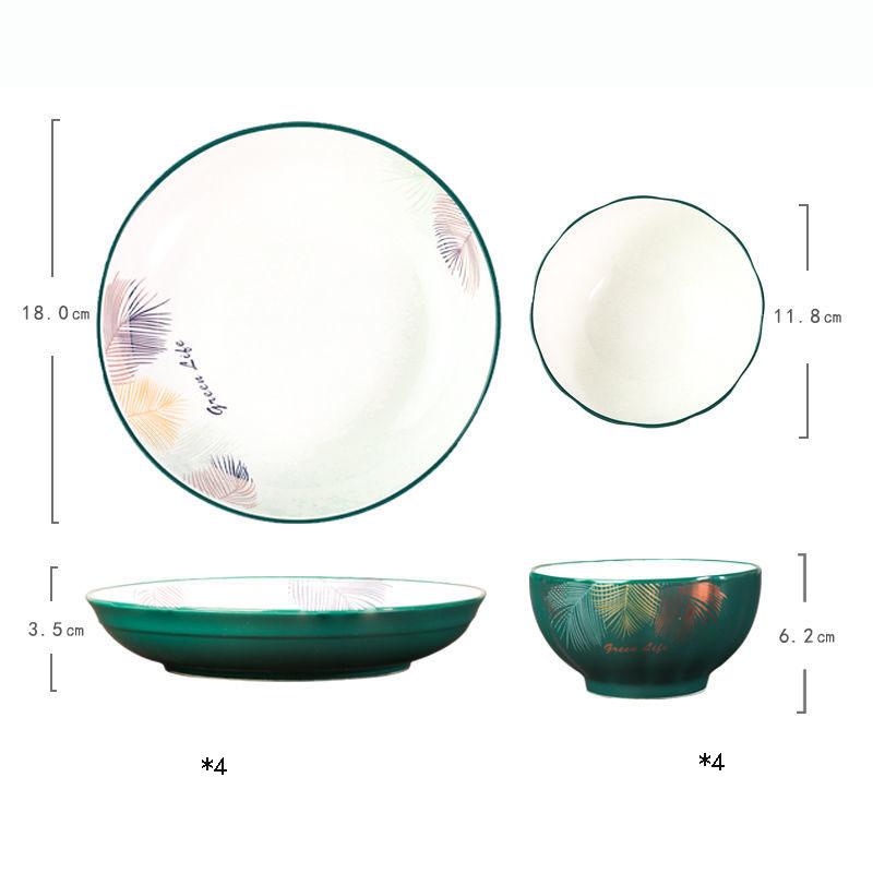 Rice Bowl Household Ceramic Bowl and Plate Set European-style Bowl and Plate Ceramic Creative Tableware Dish Set