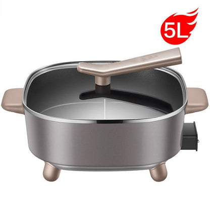 Multifunctional Electric Cooker Household Electric Pot Large-capacity Mandarin Duck Pot Electric Wok Skewers 5L Cookware