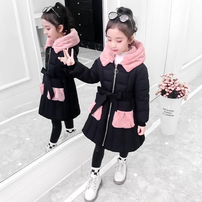 Children's Clothing Winter Jacket for Girls Winter Coat Hooded Velour Winter Girls Jackets Outwear