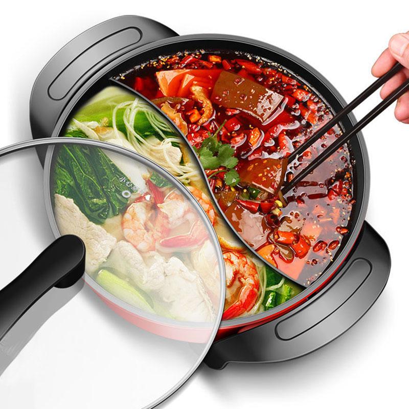 Mandarin Duck Pot Household Electric Wok Multi-function Electric Pot Large-capacity Cooking and Grilling Integrated Pot Kitchen Supplies