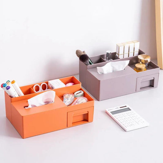 Tissue Box Desktop Storage Box Pumping Paper Box Home Living Room Dining Room Coffee Table Cute Remote Control Storage Multifunctional Creative Home