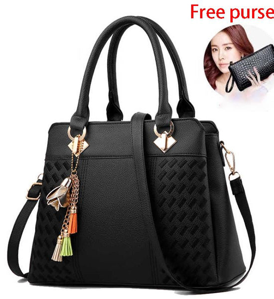 Black handbag for women mini tote bag Crossbody Bag handbag organiser insert with zip Free purse