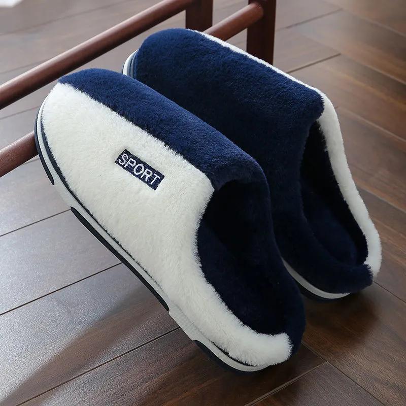 Slippers Women Winter Thick Warm Cotton Shoes Men Plus Size Home Soft Slides Platform Non Slip Slippers Women