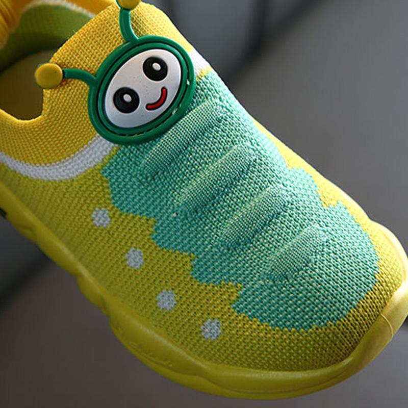 Caterpillar Girls Shoes Mesh Breathable Children's Sports Shoes Soft Sole Baby Socks Shoes Kids Net Shoes Boys Shoes