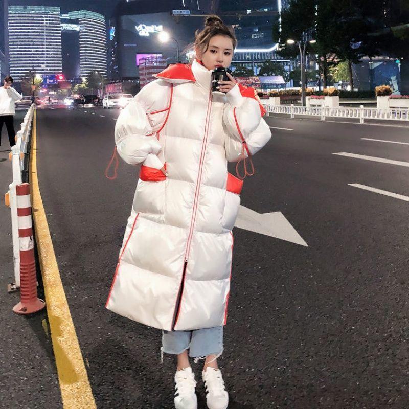 Mid-length Hooded Loose Over-the-knee Down Jacket Women Thick Slim-fitting Jacket Winter Wear