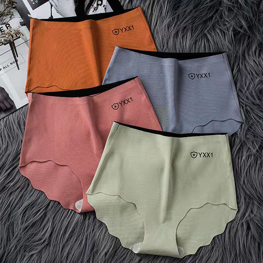 4PCS Plus Size Ladies Sexy Briefs Pure Cotton Antibacterial Panties High Waist Seamless Adult Abdominal Hip Lift Seamless Panties for Ladies