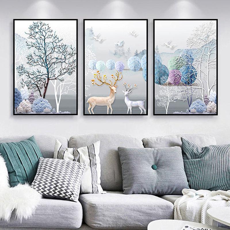 Living Room Decoration Painting Nordic Style Sofa Background Wall Painting Modern Minimalist Bedroom Dining Room Painting