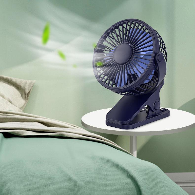 USB Mini Electric Fan Student Dormitory Clip Fan Charging Portable Desktop Fan Solid Color Bed Mute Small Fan